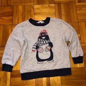 Carter's Gray Penguin Sweatshirt with Winter Theme